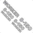 Adesivos 8-150 Worker Emblemas Caminhão Volkswagen Escovado
