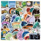 Adesivos, adesivos de vinil impermeáveis Ocean Theme, 50 unidades Adesivos, adesivos de vinil impermeáveis Ocean Theme, 50 unidades