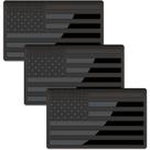 Adesivos adesivos gravados em metal 3D totalmente preto com bandeira americana (pacote com 3)