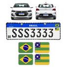 Adesivos Bandeira Brasil E Sergipe Placa Nova Carro Resinado