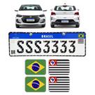Adesivos Bandeira Brasil/São Paulo Placa Nova Carro Resinado Adesivos Bandeira Brasil/São Paulo Placa Nova Carro Resinado