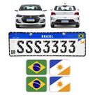 Adesivos Bandeira Brasil/Tocantins Placa Nova Carro Resinado