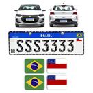 Adesivos Bandeiras Brasil Amazonas Placa Nova Carro Resinado