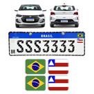 Adesivos Bandeiras Brasil e Bahia Placa Nova Carro Resinado