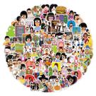 Adesivos Bob's Burgers Anime Cartoon 100 unidades de PVC impermeável