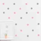 Adesivos Bolinhas Decorativas 100 Unidades 5cm, Rosa/cinza