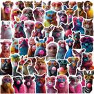 Adesivos Bubbles Blowings Animals, vinil impermeável, 50 unidades