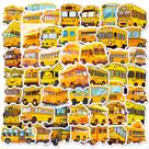 Adesivos Cartoon School Bus 50 unidades de vinil impermeável para crianças Adesivos Cartoon School Bus 50 unidades de vinil impermeável para crianças