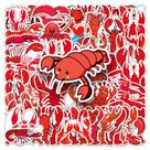 Adesivos Crab Cartoon Sea Animal, vinil impermeável, 50 unidades
