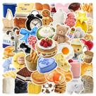 Adesivos Cream Milk Cake, vinil impermeável, 50 unidades/lote
