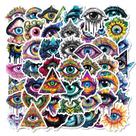 Adesivos Creepy Cartoon Eye, 54 peças, decalque de vinil impermeável Adesivos Creepy Cartoon Eye, 54 peças, decalque de vinil impermeável