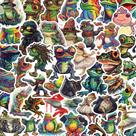 Adesivos Cute Frog and Toad Cartoon Animal Decalque de vinil 50 unidades
