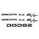 Adesivos Dakota 5.2 R/T Dodge Emblema Lateral/Traseiro Preto Adesivos Dakota 5.2 R/T Dodge Emblema Lateral/Traseiro Preto