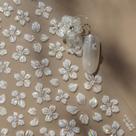 Adesivos de arte para unhas 5D Flower White Crystal Shell Light 1 unidade