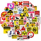 Adesivos de aviso para crianças, 50 unidades de vinil impermeável Adesivos de aviso para crianças, 50 unidades de vinil impermeável