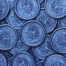 Adesivos de cera de rosa azul WADKOOTO, 50 unidades, 3 cm redondos