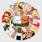 Adesivos de comida japonesa, 50 peças de vinil impermeável para decoração