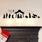 Adesivos de decoração de parede DXLING Christmas Nativity Scene YA296