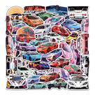 Adesivos de desenho animado, carro esportivo, 50 peças, decalque colorido de supercarro