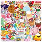 Adesivos de doces fofos 50 unidades, decalque de vinil à prova d'água adesivos doces para laptop, skate, garrafa de água, frasco hidráulico, computador, telefone