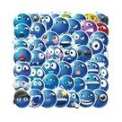 Adesivos De Emoticon Feijões Azuis 50 Peças Reutilizáveis De PVC Para Scrapbooking, Laptops,