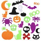 Adesivos de espuma FUNCSDIK Glitter Halloween Pumpkin Ghost 100 unidades