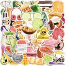 Adesivos de frutas, decalques de grafite à prova d'água, 50 unidades para laptop