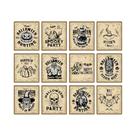 Adesivos De Garrafa De Vinho De Esqueleto Fantasma De Halloween 12/24 Peças Decoração Retrô Para