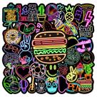 Adesivos de grafite de néon, 50 peças, criativos, fofos, faça você mesmo, personalize