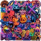 Adesivos de grafite Neon Bar, 50 unidades, pacote de sinais de néon à prova d'água