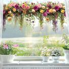 Adesivos de janela Decalques românticos de vidro floral de videira