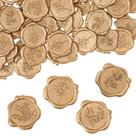 Adesivos de lacre de cera WSICSE 60 peças dourado claro 4 estilos de folhas Adesivos de lacre de cera WSICSE 60 peças dourado claro 4 estilos de folhas
