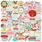 Adesivos de Natal, inglês, frases felizes, pacote de 50 unidades