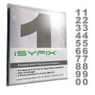Adesivos de números de vinil IsyFix Silver 15 cm, 2 conjuntos para caixa de correio