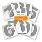 Adesivos de números de vinil iSyfix Silver, autoadesivos de 1,5 polegadas