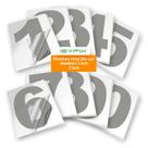 Adesivos de números de vinil iSyfix Silver, autoadesivos de 5 cm (2 conjuntos)