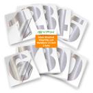 Adesivos de números de vinil IsyFix Silver Brushed 3,8 cm, 2 conjuntos