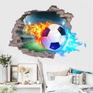 Adesivos de parede 3D Broken Soccer Ball Design 40x60cm PVC