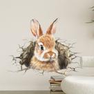 Adesivos de parede 3D Bunny Rabbit PVC autoadesivos 30x40cm Adesivos de parede 3D Bunny Rabbit PVC autoadesivos 30x40cm