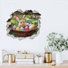 Adesivos de parede 3D Easter Bunny Rabbit com ovo colorido em PVC