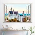 Adesivos de parede 3D Faux Window Neuschwanstein Castle 60x90cm