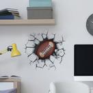 Adesivos de parede 3D Football Broken Wall Effect PVC 25x30cm