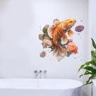 Adesivos de parede 3D Koi Fish and Flower em PVC autoadesivos 50x70cm Adesivos de parede 3D Koi Fish and Flower em PVC autoadesivos 50x70cm