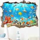 Adesivos de parede 3D Ocean World Tropical Fish Sea Turtle Coral