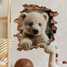 Adesivos de parede 3D Panda Bear Broken Wall Effect 40x50cm