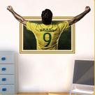 Adesivos de parede 3D Soccer Player Celebration Pose 50x70cm PVC