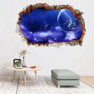 Adesivos de parede 3D Space Galaxy Broken Wall Decalque 50x70cm