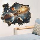 Adesivos de parede 3D Space Planet Galaxy Break PVC 40x90cm Adesivos de parede 3D Space Planet Galaxy Break PVC 40x90cm