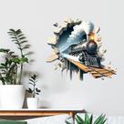 Adesivos de parede 3D Train Cartoon Steam Locomotive para quarto de crianças Adesivos de parede 3D Train Cartoon Steam Locomotive para quarto de crianças