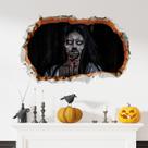 Adesivos de parede 3D Zombie Halloween Broken Wall Effect 59x40cm